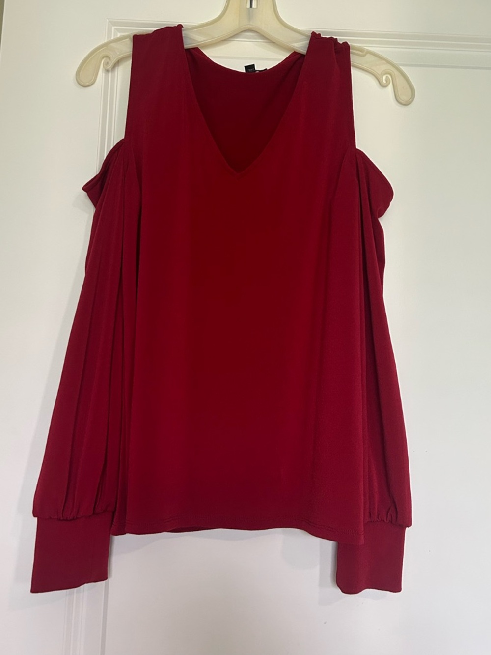 Red Cold Shoulder Blouse
